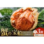 ふるさと納税 【蟹の匠 魚政】セイコガニの甲羅盛り 蟹の宝船(たからぶね)大サイズ3個セット 濃縮ダシ付(11月〜12月発送) 京都府京丹後市
