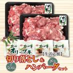 オリーブ牛切り落とし500g&ハンバーグ8枚セット