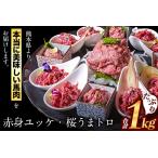 ふるさと納税 赤身ユッケ桜うまトロセット 計1kg 1000g ユッケ 桜うまトロ(ネギトロ) 千興ファーム 馬肉 冷凍 《60日以内に順次出荷(土日祝除く).. 熊本県御船町