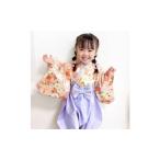 ぽわんパンツの袴 花あかり ピンク×ラベンダー