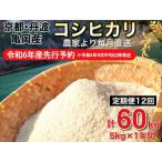 ふるさと納税 【令和6年産先行予約】米 白米 定期便 5kg×12ヶ月 60kg コシヒカリ 佐伯の里の源流米 米 白米 定期便 ※北海道・沖縄・離島の.. 京都府亀岡市