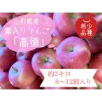 ふるさと納税 りんご(こうとく)2kg 8〜12個 秀品・ご家庭用混合 0120-2503 山形県上山市