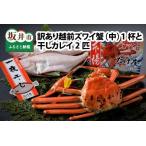 ふるさと納税 【先行予約】訳あり ≪茹で≫越前ズワイ蟹(中) 1杯 と 干しカレイ 2匹【2026年1月〜3月発送予定】【カニ かに わけあり 海鮮 蟹 越.. 福井県坂井市