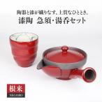 漆陶 急須 湯呑セット 根来 食器 ティーセット