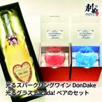 光るスパークリングワインDonDake 1本&光るグラスペアのセット