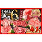 ふるさと納税 【令和6年6月配送】数量限定 豚肉 6種 盛り合わせ セット 合計4.1kg 国産 食品 豚バラ 豚ロース モモ スライス 小間切れ とんかつ .. 宮崎県日南市