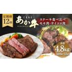 牛肉 モモ 定期便12回 くまもとあか牛 ステーキ