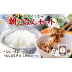 ふるさと納税 北海道 月形 のうまみ 朝ごはんセット まんまる 納豆 18個 ななつぼし 5kg お米 保存料不使用 安心 安全 手作業 美味しい 大粒  タ.. 北海道月形町
