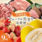 産フルーツ&佐賀牛 定期便 いちご キンショウメロン