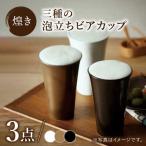 煌き 三種の泡立ち ビアカップ 3点セット