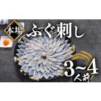 ふるさと納税 国産天然 ふぐ刺身 3-4人前 冷凍 活け締めふぐ 薄造りふぐ まふぐ ふぐセット ふぐ料理 冷凍ふぐ ふぐ刺し身 BV005 山口県下関市