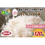 農薬不使用 化学肥料不使用 れんげ米 10kg×12ヶ月
