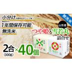 ふるさと納税 山形産無洗米キューブつや姫・雪若丸詰合せ300g×40 FY25-898 山形県山形市