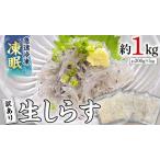 ふるさと納税 【先行予約 2026年5月発送予定】凍眠 冷凍 生しらす 約1kg 訳あり しらす 小分け 国産 茨城県八千代町