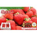 ふるさと納税 【★先行受付★2026年3月配送開始】福岡・博多名物ブランドいちご「あまおう」 4パック 合計約1,080g <配送不可:北海道・沖縄・.. 福岡県八女市