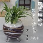 カラーサンド ガラス花器:丸 ダーク系