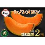 ふるさと納税 【先行予約】レノンメロン 3L 2玉入 約2.6〜3kg《秀品》コク深い甘さ・香りいっぱいのメロン！農家直送 有機肥料 低農薬 赤肉 マ.. 福井県あわら市