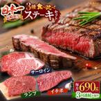 3回定期便 長崎和牛 ステーキ 食べ比べ CAG239