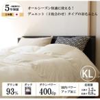 オールシーズン2枚合わせ羽毛布団 ホワイトダックダウン
