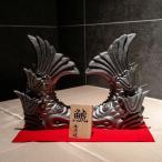 鯱置き物瓦細工師手作り いぶし瓦 鯱