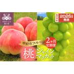 ふるさと納税 〈2025年度配送分〉甲府市フルーツ定期便(2回) 【桃 約2kg(6〜8玉)・シャインマスカット 2〜3房(1.2kg以上)】 フルーツ 定期.. 山梨県甲府市