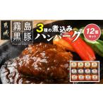 ふるさと納税 霧島黒豚 3種の煮込みハンバーグ 12個セット (デミグラスソース仕立て・和風おろしソース仕立て・大人の照焼きソース仕立て)_11-28.. 宮崎県都城市