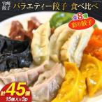 宮崎餃子 食べ比べセット 彩り餃子15×3 計45個