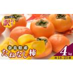 ふるさと納税 【令和7年発送 先行予約】 訳あり たねなし柿 約4kg ( 18〜23個 ) 大人気 | 種無し たねなし 柿 フルーツ 果物 くだもの カキ か.. 奈良県五條市