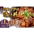 ふるさと納税 【どどーんと1kg！！】近大マグロの漬け丼 マグロ漬け魚 うまかたれ味 マグロ丼 漬け丼（5食入り）五島市 / 五島ヤマフ [PAK020] .. 長崎県五島市