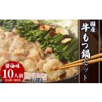 ふるさと納税 【牛もつ鍋10人前】国産牛もつ鍋セット(2人前×5回分) 熊本県西原村