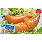 ふるさと納税 【先行予約】北海道産赤肉メロン　2玉入り　合計2.6kg前後（2026年7月中旬から発送開始）| メロン _01586 北海道旭川市
