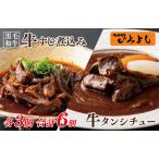 ショッピングふるさと納税 牛タン ふるさと納税 焼肉屋さんの人気セット 牛タンシチュー 240g×3／すじ煮込み 220g×3 大阪府泉佐野市