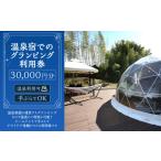 ふるさと納税 温泉宿でのグランピング利用券(30,000円分) 宿泊券 入場券 チケット キャンプ グランピング 旅行 テント ドームテント 温泉 アウ.. 高知県香美市