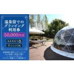 ふるさと納税 温泉宿でのグランピング利用券(50,000円分)宿泊券 入場券 チケット キャンプ グランピング 旅行 テント ドームテント 温泉 アウ.. 高知県香美市