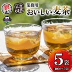 麦茶 二度焙煎おいしい麦茶 業務用 100P×5