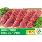 ふるさと納税 【復活!】秋田県三種町産 馬刺ブロック 約300g《冷凍》馬刺し 秋田県三種町