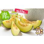 ふるさと納税 【令和7年産】庄内産メロン 【青肉】3〜5玉 約5kg 糖度13度以上 鶴岡中央青果 山形県鶴岡市