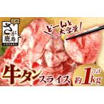 ふるさと納税 やわらか 牛タン 1kg (500g × 2) 牛タン 薄切り牛たん 牛タンスライス スライス タン 3mm 牛タン1キロ 牛肉 焼肉 おかず 大.. 佐賀県鹿島市