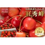 ふるさと納税 【先行受付】令和6年産 さくらんぼ紅秀峰 ２L 1kg以上(500gバラ詰め×2パック)【晴天畑】 山形県河北町