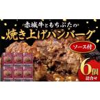 ふるさと納税 肉 ハンバーグ 群馬県 渋川市 赤城牛と和豚もちぶたのハンバーグ 6個詰め合せ(ソース付き) セット レトルト 食品 湯せん 湯煎 一人暮らし F4H-…