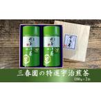 お茶類 緑茶 茶葉 ティーバッグ 三春園の特選煎茶 180g×2缶