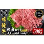 ふるさと納税 牛肉 焼肉・バーベキュー 茨城県 常陸大宮市  2026年2月中に発送 瑞穂牛焼肉セット 約500g 牛肉 やきにく バラ 肩ロース 肩 肩バラ トモサンカク…