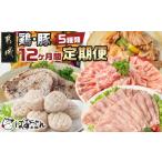牛肉 セット 豚 鶏5種類の定期便 12ヶ月間