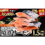 ふるさと納税 魚貝類 サーモン 鳥取県 境港市  新規格 数量限定 鳥取県産活〆「境港サーモン」(定塩・塩鮭切り身)(1／4カット真空パック×4・合計約1.5kg) sm-…