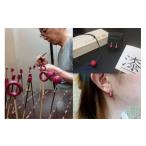 ネックレス 本漆塗 漆ペンダントとイヤリング
