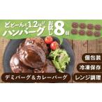 ふるさと納税 肉 ハンバーグ 福岡県 新宮町 ZG197.累計40万個突破記念 お試し1.2kg デミ&カレーハンバーグセット 150g×8個
