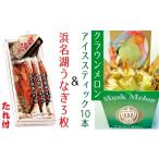 浜名湖うなぎ長焼3枚とメロンスティック10本