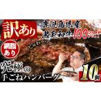 ふるさと納税 肉 ハンバーグ 鹿児島県 出水市 i245 訳あり 鹿児島県産 黒毛和牛の究極の手ごねハンバーグ(100g×10個) 訳あり ハンバーグ 牛肉 黒毛和牛 100%…