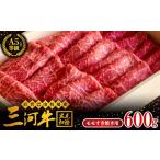 ふるさと納税 牛肉 すき焼き 愛知県 岡崎市 三河牛(黒毛和種)A5等級モモすき焼き用600g　直営巴山牧場産 1200675
