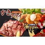 牛肉 タン 牛たん 塩味 かきフライセット 各2パック
